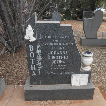 BOTHA Johanna Dorothea Gezina 1914-1983