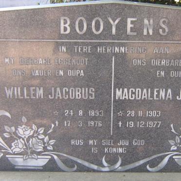 BOOYENS Willem Jacobus 1893-1976 &amp; Magdalena Johanna 1903-1977
