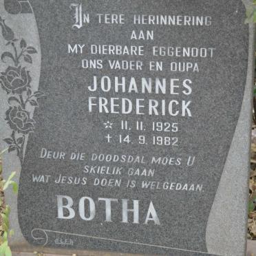 BOTHA Johannes Frederick 1925-1982