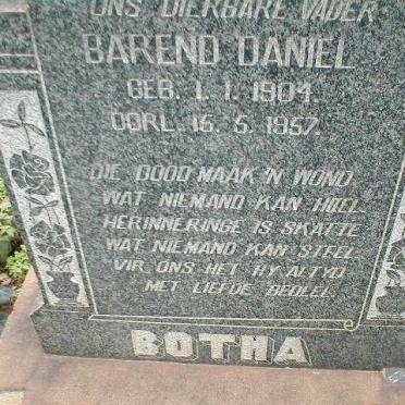 BOTHA Barend Daniel 1904-1957