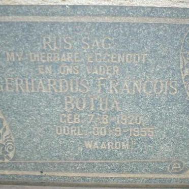 BOTHA Gerhardus Francois 1920-1955