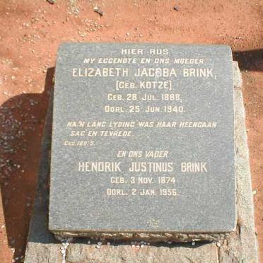 BRINK Hendrik Justinus 1874-1956 &amp; Elizabeth Jacoba KOTZE 1888-1940