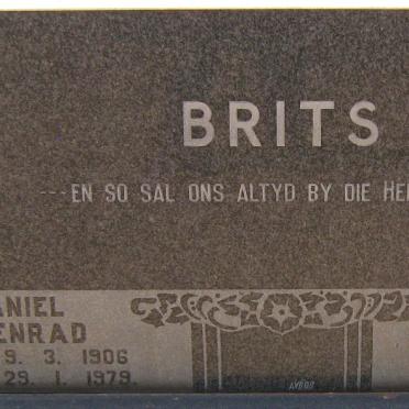 BRITS Daniel Coenrad 1906-1979 &amp; Christina Adriana 1906-1979