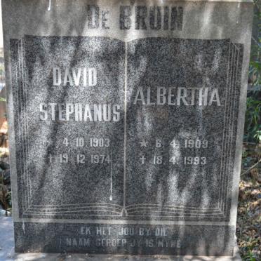 BRUIN David Stephanus, de 1903-1974 &amp; Albertha 1909-1993