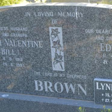 BROWN William Valentine 1919-1997 &amp; Edna 1920-1998 :: BROWN Lynette 1951-2010