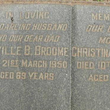 BROOME Saville B. -1950 &amp; Christina L.H. -1962