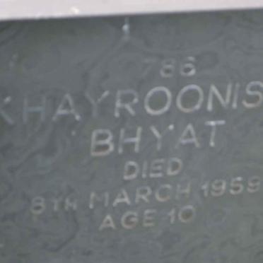 BHYAT Khayroonisha -1959