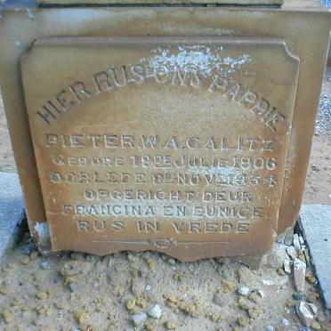 CALITZ Pieter W.A. 1906-1934