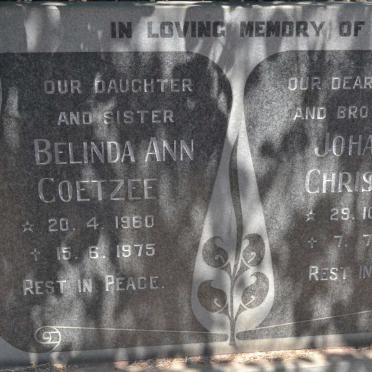 CHRISTIE Johan 1951-1975 :: COETZEE Belinda Ann 1960-1975