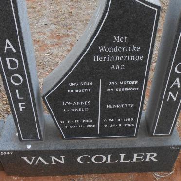 COLLER Henriette, van 1955-2005 :: VAN COLLER Johannes Cornelis 1988-1988