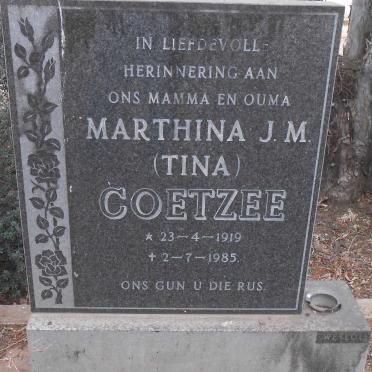 COETZEE Marthina J.M. 1919-1985