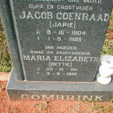 COMBRINK Jacob Coenraad 1904-1988 &amp; Maria Elizabeth 1911-1992