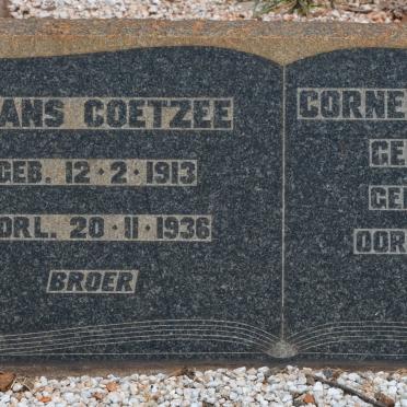COETZEE Frans 1913-1936 :: DU TOIT Cornelia E. nee COETZEE 1904-1969