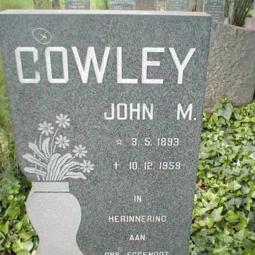 COWLEY John M. 1893-1959