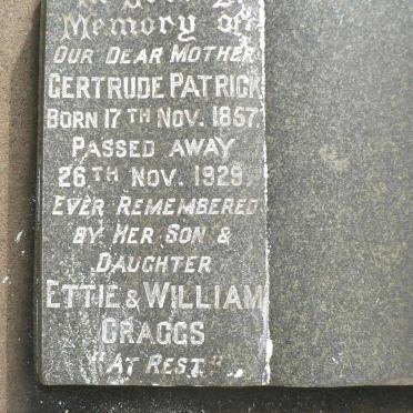 CRAGGS Gertrude Patrick 1857-1929