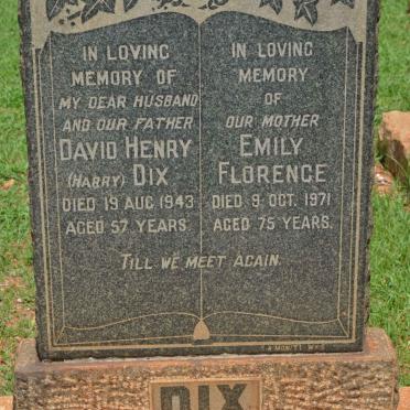 DIX David Henry -1943 &amp; Emily Florence -1971