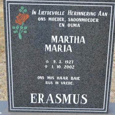 ERASMUS Martha Maria 1927-2002