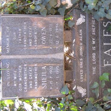 EALES Owen 1931-1996 &amp; Sheila 1922-1995