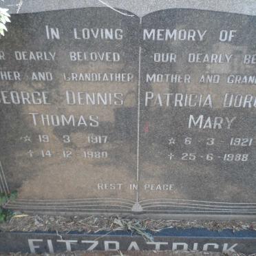 FITZPATRICK George Dennis Thomas  1917-1980 &amp; Patricia Dorothy Mary 1921-1988