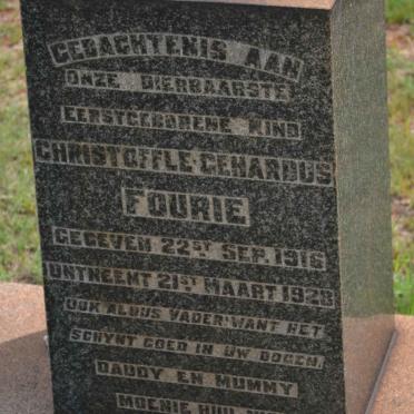 FOURIE Christoffle Gehardus 1916-1928