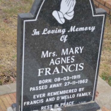 FRANCIS Mary Agnes 1915-1962