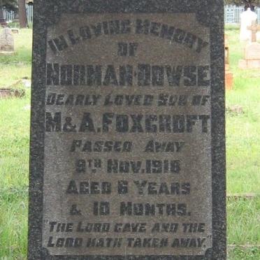 FOXCROFT Norman Dowse -1918