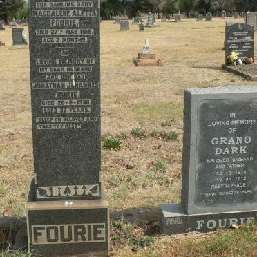FOURIE Jonathan Johannes -1938 :: FOURIE Magdalena Aletta -1919 :: FOURIE Grano Dark 1936-2012