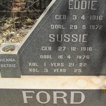 FORD Eddie 1916-1972 &amp; Sussie 1916-1976