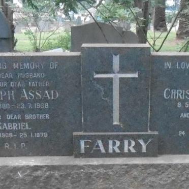 FARRY Joseph Assad 1880-1968 &amp; Christina Imsehiji 1883-1987 :: FARRY Gabriel 1908-1979 :: FARRY Peter 1922-1984