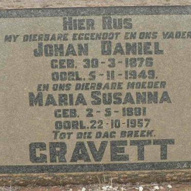 GRAVETT Johan Daniel 1876-1949 &amp; Maria Susanna 1881-1957