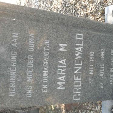 GROENEWALD Maria M. 1918-1992