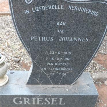GRIESEL Petrus Johannes 1891-1988 &amp; Catherine Sophia TROSKIE 1883-1983