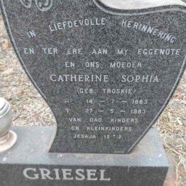 GRIESEL Catherine Sophia nee TROSKIE 1883-1983