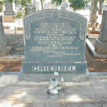 GRIESSEL Stephanus C.P. 1877-1941 &amp; Johanna A.D. SMAL 1880-1947