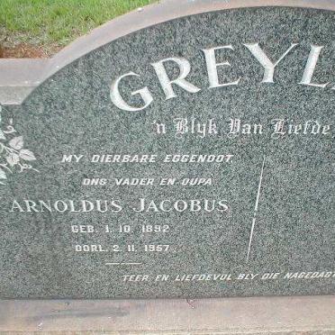 GREYLING Arnoldus Jacobus 1892-1957