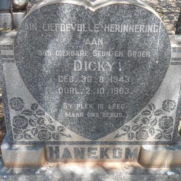 HANEKOM Dicky 1943-1963