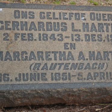 HARTMAN Gerhardus L. 1843-1924 &amp; Margaretha A. RAUTENBACH 1851-1915