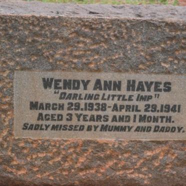 HAYES Wendy Ann 1938-1941