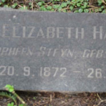 HANSEN Elizabeth voorheen STEYN nee BUITENDAG 1872-1917
