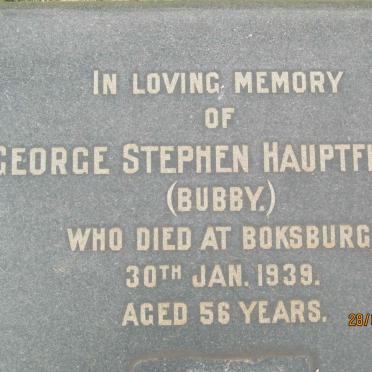 HAUPTFLEISCH George Stephen -1939