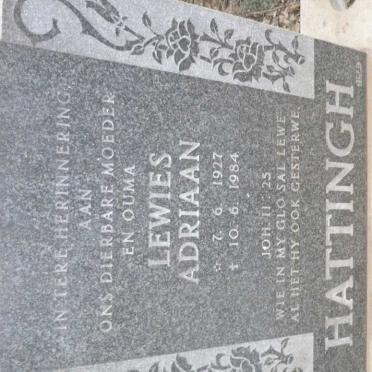 HATTINGH Lewies Adriaan 1927-1984