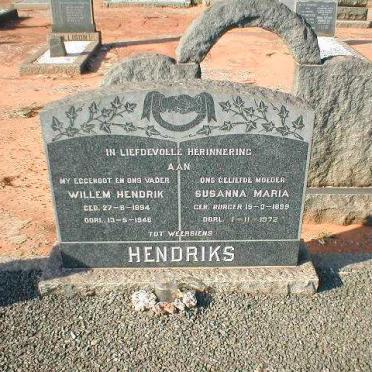 HENDRIKS Willem Hendrik 1894-1946 &amp; Susanna Maria BURGER 1899-1972