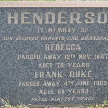 HENDERSON Frank Duke &amp; Rebecca