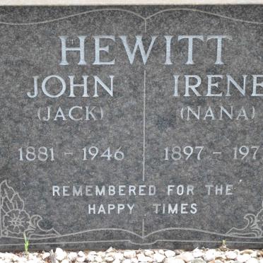 HEWITT John 1881-1946 &amp; Irene 1897-1971