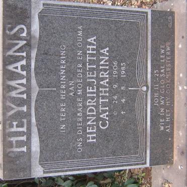 HEYMANS Hendriejettha Cattharina 1906-1985