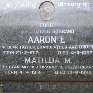 HOLDSTOCK Aaron E. 1912-1982 &amp; Mathilda M. 1914-1989