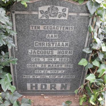 HORN Christiaan Jacobus 1882-1961