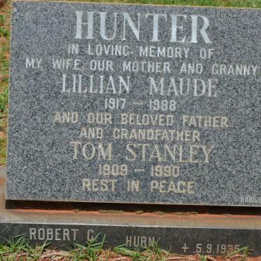 HUNTER Tom Stanley 1909-1990 &amp; Lillian Maude 1917-1988 :: HURN Robert C. -1935