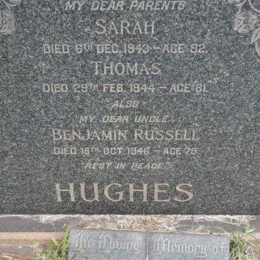 HUGHES Thomas -1944 &amp; Sarah -1943 :: RUSSEL Benjamin Russell-1946 :: ARUNDEL Ceinwen nee HUGHES 1887-1969