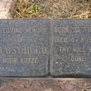 HUGO Daisy nee KOTZÉ 1889-1948